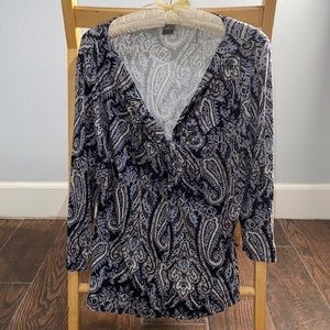 Blue Ann Taylor Long Sleeve Top
